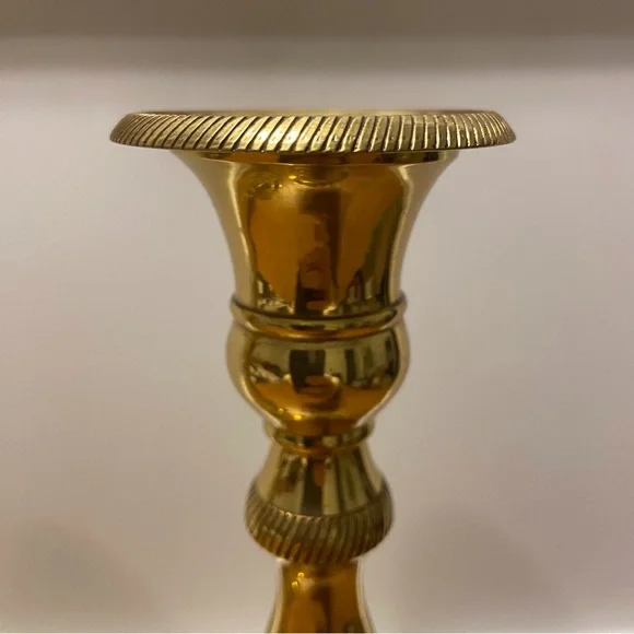 Andrea by Sadek Brass Candlesticks a Pair - Picture 3 of 15